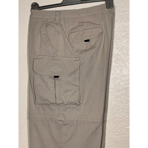Cabelas Cargo Pants 38x32 Reg  Tan Extra Pockets Outdoors Comfort Convertible - Picture 7 of 16